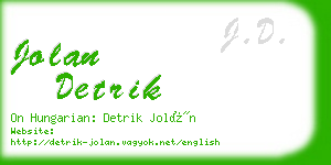 jolan detrik business card